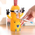 thumbnail image 2 of Little Minions Dispensador automático de pasta de dientes 3 en 1 Soporte para cepillos de dientes Taza de enjuague bucal Juego de lavado de baño, 11 Feliz Sencillez, 2 of 3