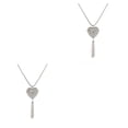 thumbnail image 1 of Collares de borlas únicos Qarigey para mujer dorado redondeado plata Corazón 2piezas CBP201605, 1 of 5