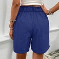 thumbnail image 7 of Womens Summer Shorts High Elastic Waist Casual Shorts Solid Color Button Pleated Straight Leg Ladies Shorts with Pockets for Beach Vacation, 7 of 7