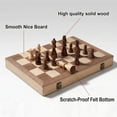 thumbnail image 6 of 15 Inches Magnetic Wooden Chess Set - 2 Extra Queens - Folding Board - Pieces Storage Slots, Handmade Portable Travel Chess Game, 6 of 9