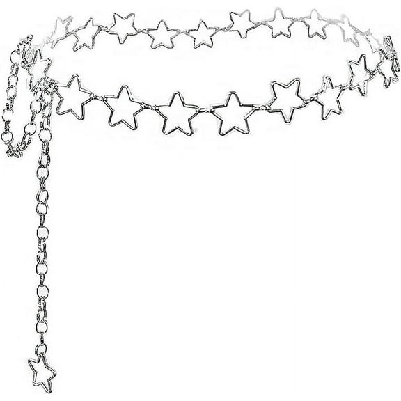HLSOHJP Women Star Waist Chain Belt Gold Silver Chain Belt Body Chains Jewelry for Dress Waist Belt Belly Belt
