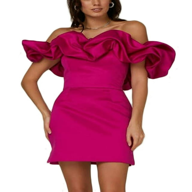 Robe Crayon Moulante à Manches Bouffantes pour Femmes Robe de Cocktail Formelle Soirée Robe de Bal Tenue de Club