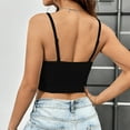 thumbnail image 3 of WBQ Sexy Crop Cami Top for Women Slit Front Crop Tops Spaghetti Strap V Neck Camisole Sleeveless Asymmetrical Hem Y2K Going Out Crop Tank Top S-XL, 3 of 5