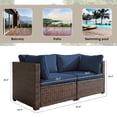 thumbnail image 2 of TANGJEAMER 2 Pieces All-Weather PE Rattan Sectional Sofa with Cushions  for Party and Family Gathering(Blue), 2 of 4