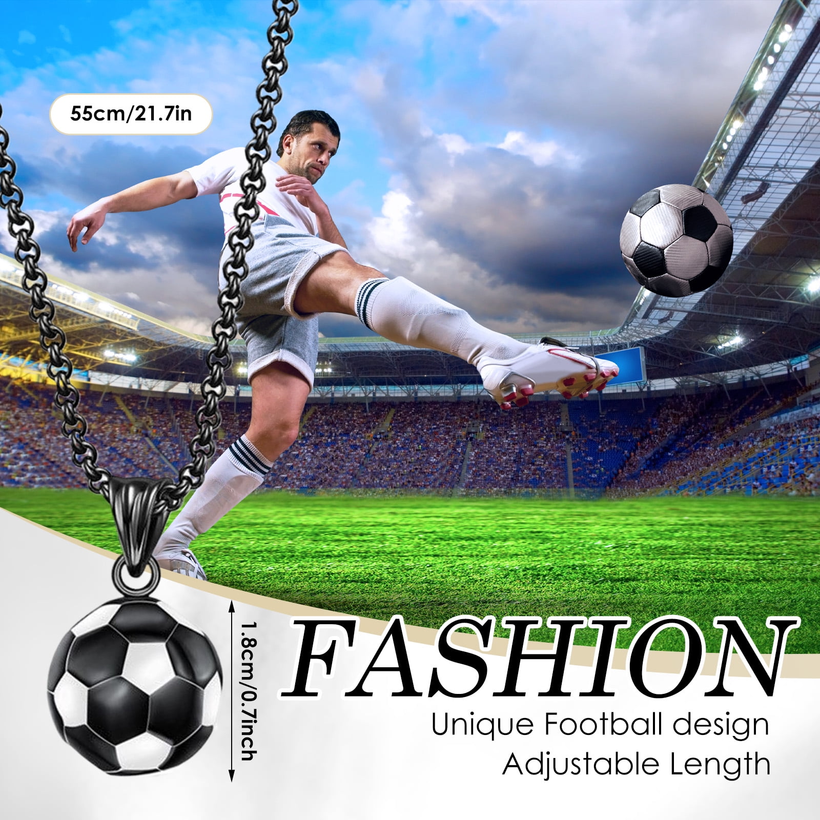 Football charm necklace hot sale