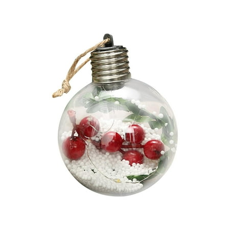 

Christmas Decorations Clearance RUZIYOOG Christmas Led Transparent Christmas Ball Christmas Tree Pendant Glowing D