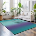 thumbnail image 3 of Large Area Rugs 9'x12', Teal Purple Ombre Carpet Runner Indoor Outdoor Rugs Home Decor Aesthetic, Modern Art Abstract Aesthetics Non Slip Mats Washable Accent Rug for Living Room Bedroom, 3 of 8