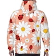thumbnail image 7 of Xecao Daisy and Ladybug Pattern Men's Adult Pullover Hoodie,Hooded Sweatshirt-Small, 7 of 7