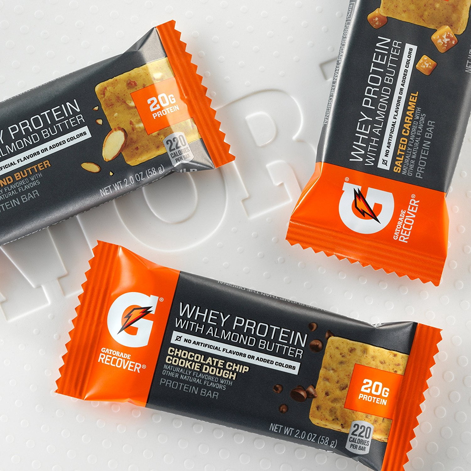 Gatorade Whey Protein with Almond Butter Salted Caramel Bar, 2.04 Oz., 12 Count