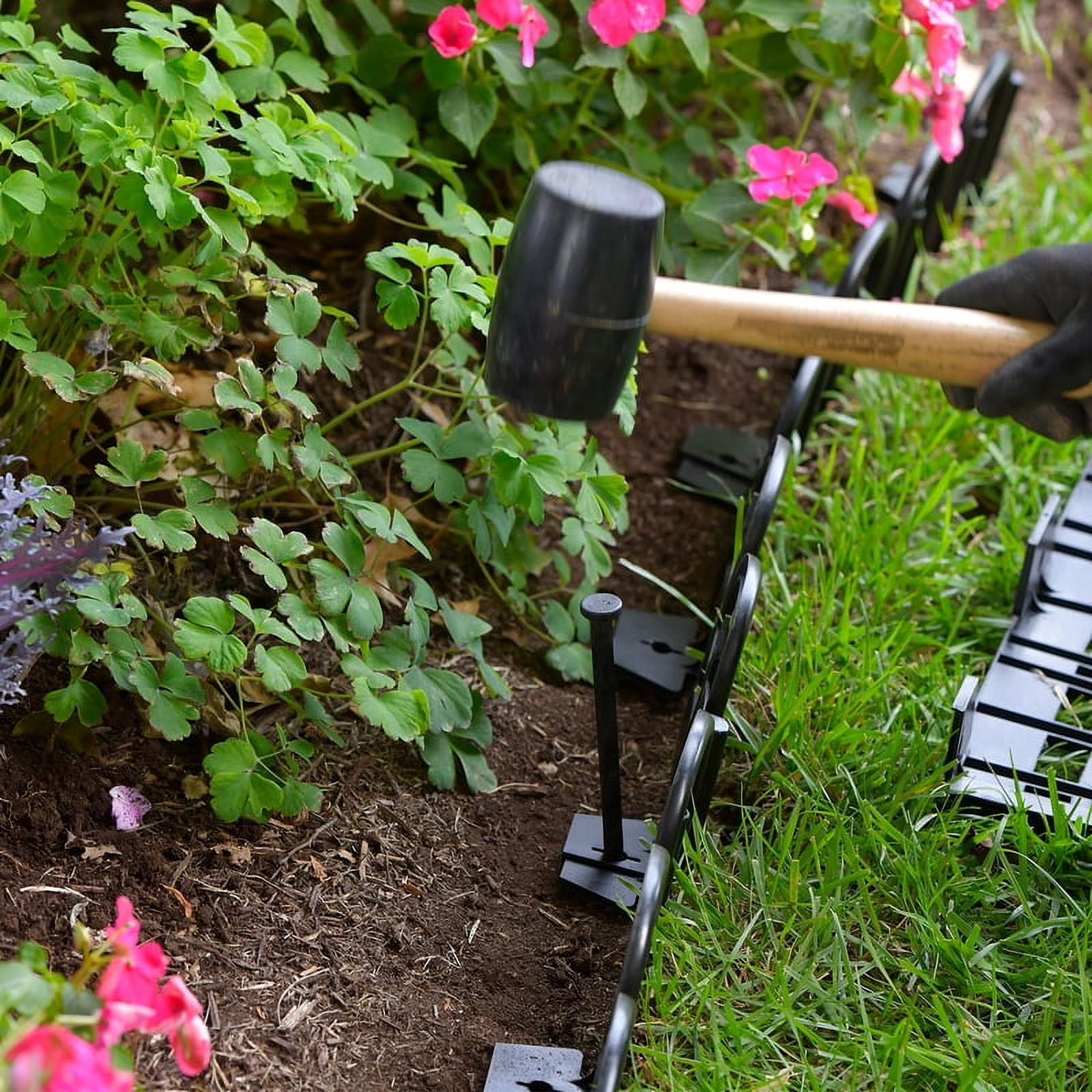 EasyFlex Decorative No-Dig Landscape Edging Kit - 10 ft., Black Wrought Iron-Look