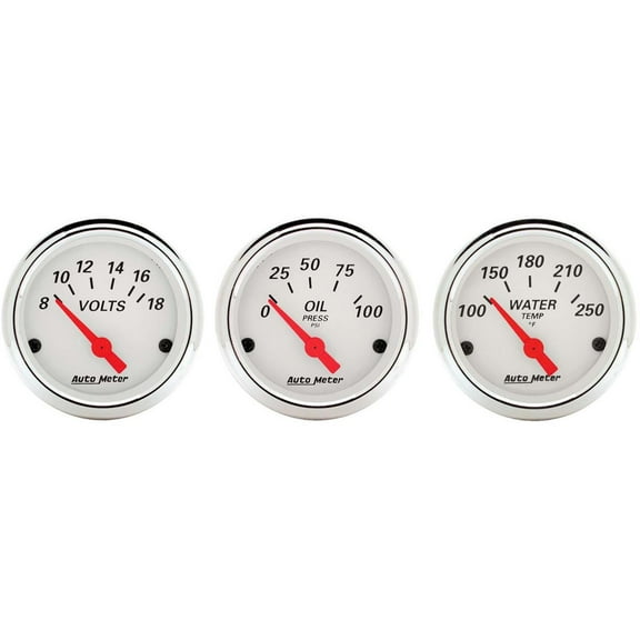 AutoMeter Artic White Air-Core 2-1/16 Inch 3-Gauge Set