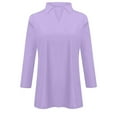 thumbnail image 4 of JULMCOMO 3/4 Sleeve Shirts for Women Casual Loose Blouses Summer V Neck Three Quarter Length Tee Tops, 4 of 4