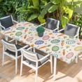 thumbnail image 2 of Easter Table Cloths for 8 Foot Rectangle Tables, Striped Colorful Eggs Spring Vintage Botanical Patio Waterproof Elastic Fitted Tablecloths, Washable Rectangular Table Cover for Camping, 2 of 8