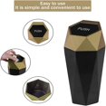 thumbnail image 3 of Car Trash Can  2 PackGarbage Bin Mini Trashcan  Interior Automotive Accessories  Vehicle Waste Holder with Lid  Organizer for Auto and Chuck  Car Essentials Dustbin  Gold, 3 of 6