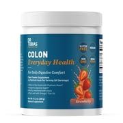 Dr. Tobias Colon Everyday Health - Gut Health for Women & Men - Psyllium Fiber Powder Drink with 4g Psyllium Husk Powder per Serving, Vegan, Gluten Free, Non-GMO, Strawberry Flavor, 60 Servings