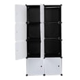 thumbnail image 2 of Tcbosik 8-Cube Storage Organizer with Hanging Rod and Doors, DIY Plastic Modular Bookshelf, Multifunctional Closet Cabinet for Bedroom, Living Room, Space Saving, Black & White, 2 of 8