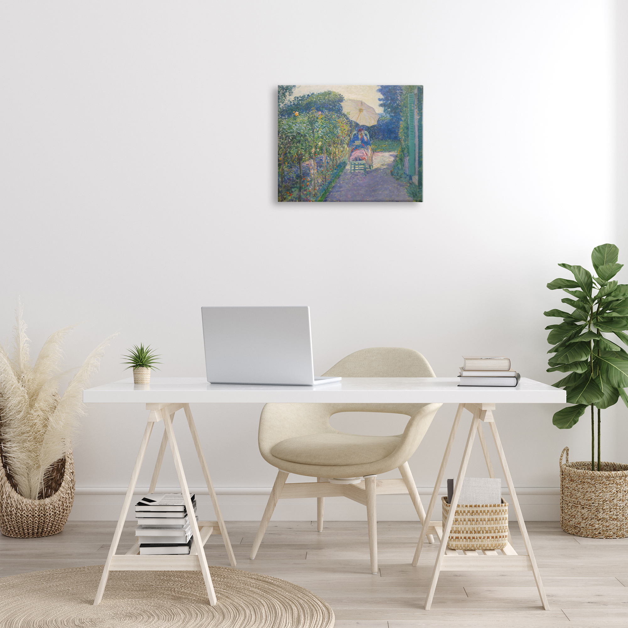 Stupell Industries Classical Woman in Garden Landscape & Nature Painting Wrapped Canvas Art Print Wall Art, 20 x 16