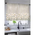 thumbnail image 5 of Sheer Curtains 54 Inch Length, White Floral Semi Sheer Curtains Light Filtering Window Treatment, Spring Botanical Vintage Flower Leaf Plant Privacy Voile Drapes for Living Room Bedroom 52x54 Inch, 5 of 7