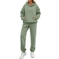 thumbnail image 3 of VBTAPA Sweatsuits Women 2 Piece Outfit Pullover Hoodies and Jogger Sweatpants Fall Fashion Clothes Y2k Tracksuit Mint Green L, 3 of 7