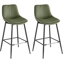 VASAGLE Bar Stools Set of 2, Bar Height Bar Stools with Back, Ergonomic Backrest, Synthetic Leather, Metal Legs, 28.7-Inch Tall Stools for Kitchen Island Home Bar, Forest Green