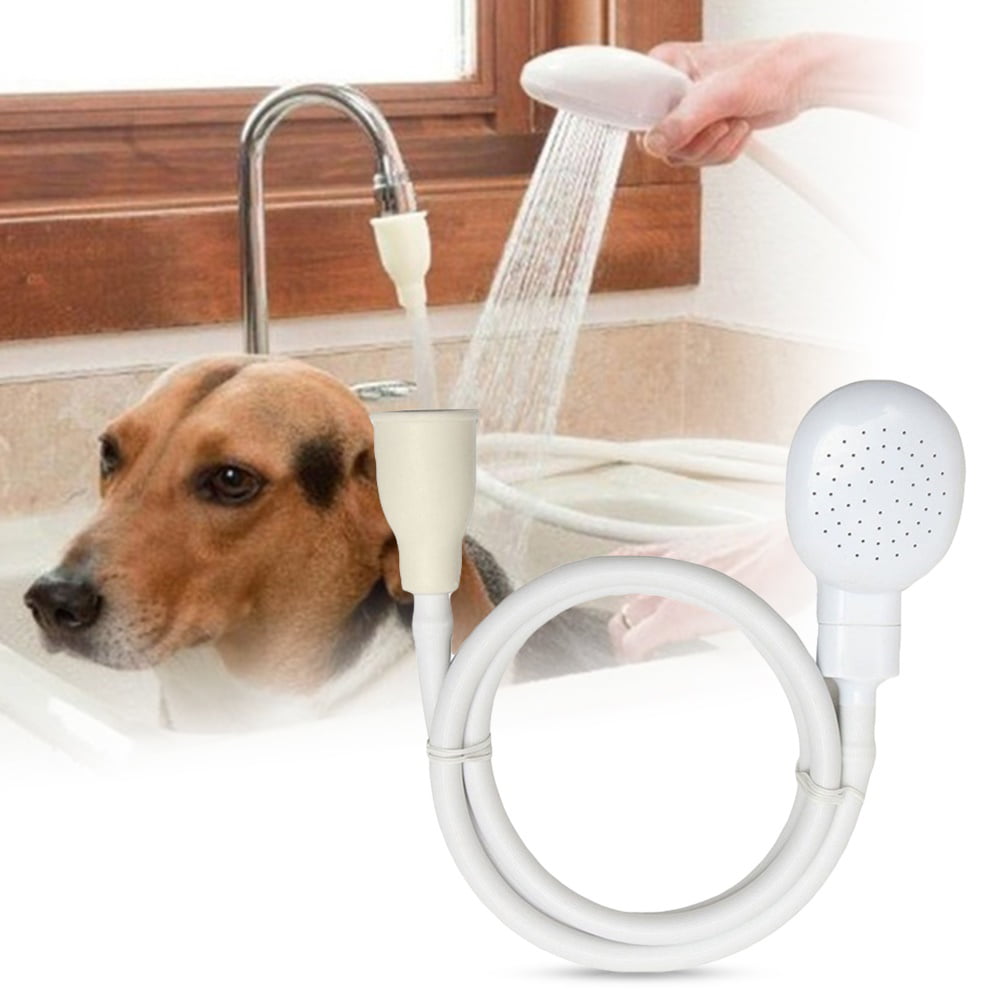 Portable Dog Pet Care Shower Spray Hose Bath Tub Sink Faucet Shower Head 