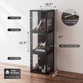 thumbnail image 2 of Slsy 53.1" Acrylic Display Cabinet with Lock, 3-Tier Glass Curio Case with Multi-Color LED Lights for Collectibles, Action Figures, and Models, Black, 2 of 8