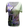 thumbnail image 3 of Puntoco Tallas grandes Mujer Manga corta Impreso Cuello en V Tops Camiseta Blusa Puntoco Puntoco-2359, 3 of 5