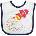 thumbnail image 3 of Inktastic Valentine's Day Rocket Ship with Hearts Boys or Girls Baby Bib, 3 of 4