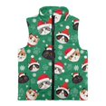 thumbnail image 4 of Uorisanigo Christmas Cat Kids Fleece Vest Jacket Full-Zip Warm Sleeveless Stand Up Collar Tank Tops with Pockets, Girls Boys Zippered Vest Fall Winter Fashion Outfits Clothes, 4 of 7