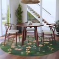 thumbnail image 4 of Spring Pink Flowers Round Area&nbsp;Rug 6ft Water Droplets Non-Slip&nbsp;Washable Circle Rugs Soft Felt Indoor Floor Mat for Bedroom Kitchen Living Room Bathroom, 4 of 9