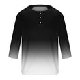 thumbnail image 5 of UVEASISHA 3/4 Sleeve Henley Shirts for Men Fashion Gradient Print Graphic Tees Lightweight Casual Button Up T-Shirt Soft Stretch Workout Tops White L, 5 of 5