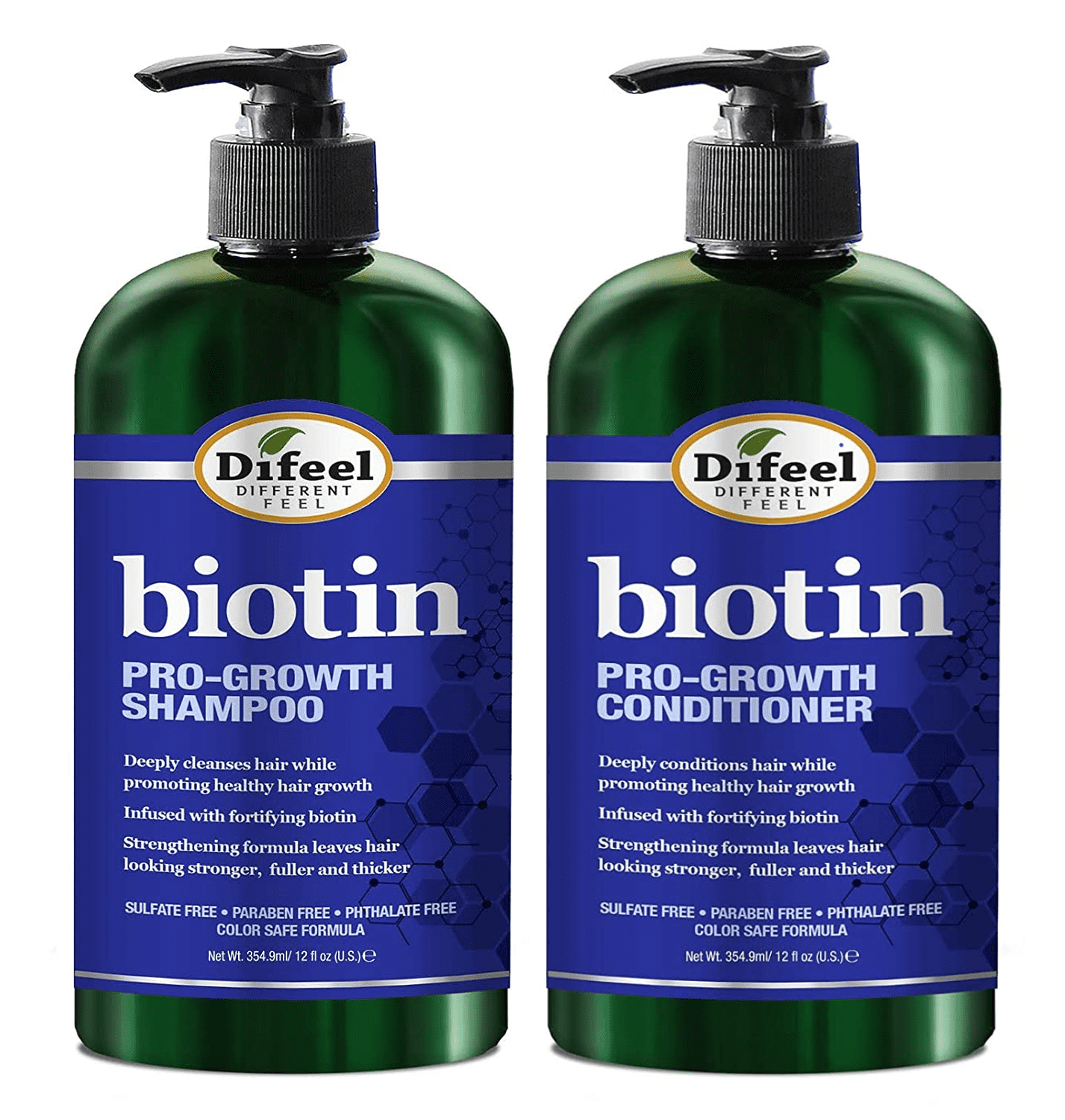 Difeel Biotin Pro Growth Hair Shampoo And Conditioning Kit 2x12 Fl Oz 
