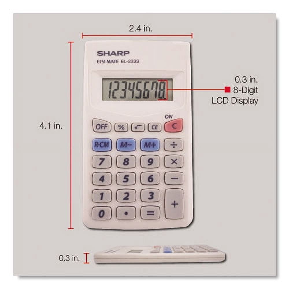 El233sb Pocket Calculator, 8-Digit Lcd | Bundle of 5 Each