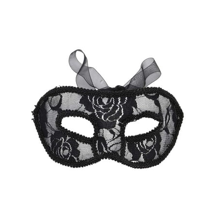 Venetian Sheer Lace Masquerade Vampire Halloween Half Eye Mask Black