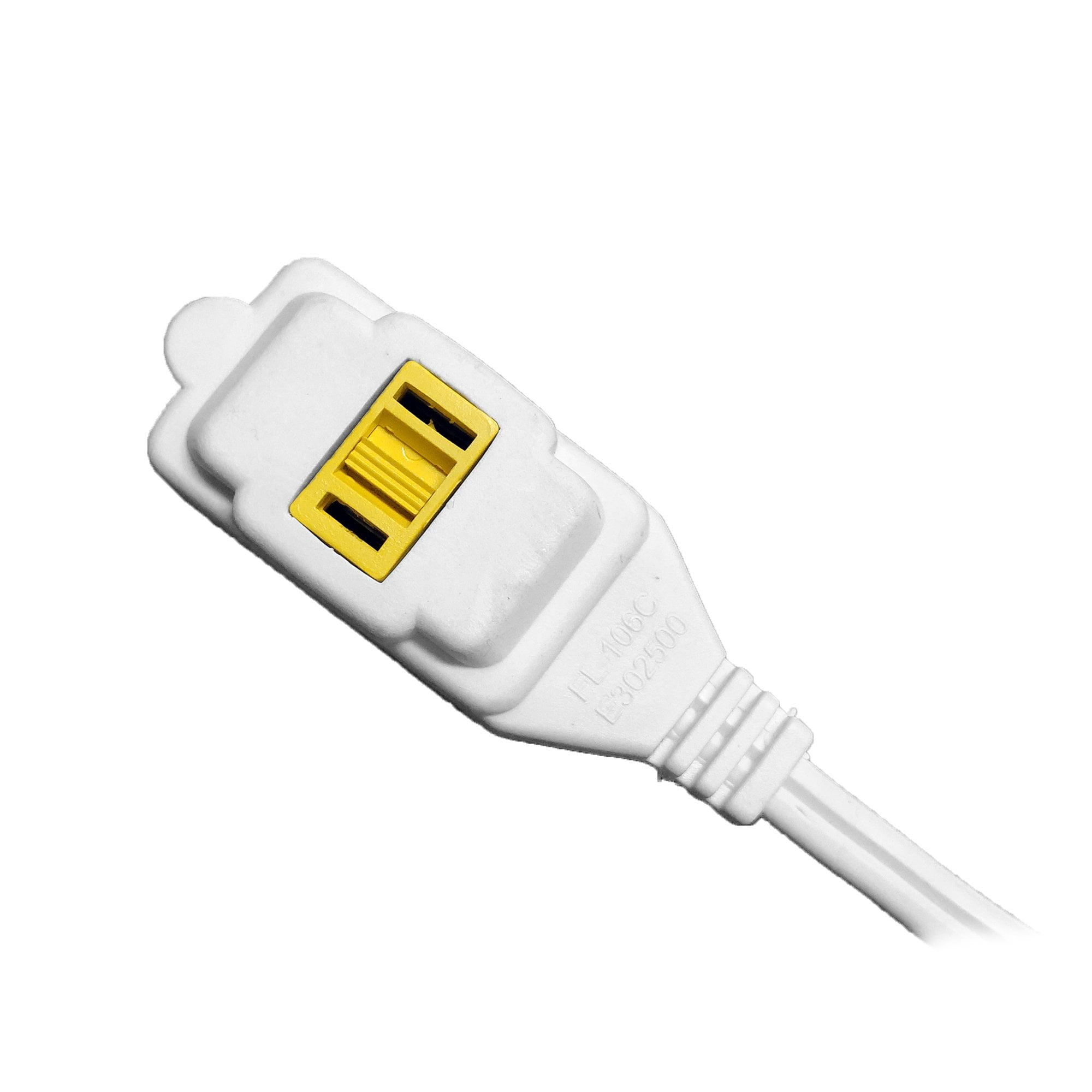 Wideskall 2-Pack 20 Feet 16 Gauge 2 Prong 3 Outlets Indoor Extension Cord White UL Listed