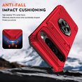 thumbnail image 2 of Dteck for Google Pixel 9 Pro XL Ring Stand Case, Shockproof TPU+PC Built-in Magnetic Kickstand with Card Holder Dual-Layer Design Heavy Duty Protection Phone Case, Red, 2 of 7