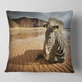 thumbnail image 2 of Designart Beach Zebra - Animal Throw Pillow - 18x18, 2 of 5