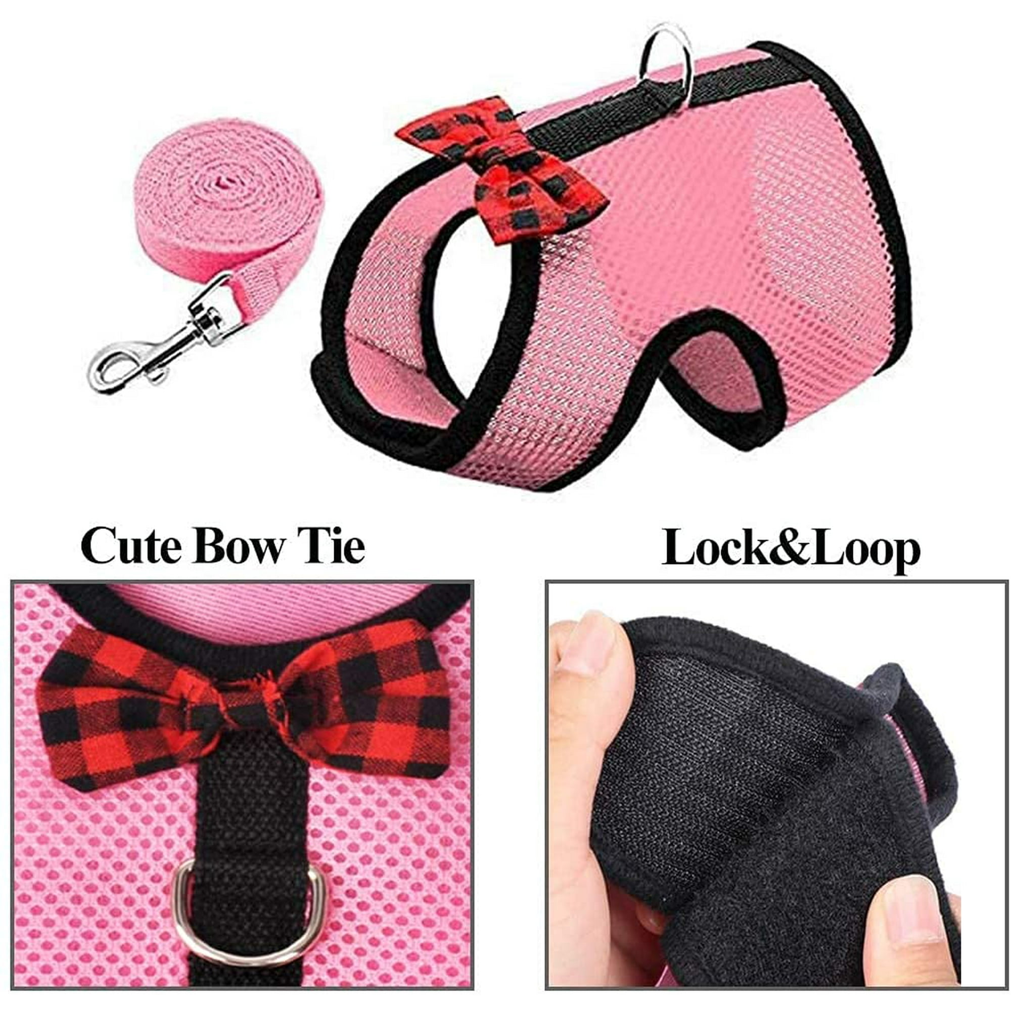 Iguohao Guinea Pig Harness And Leash Adjustable Soft Mesh Rabbit Lead No Pull Comfort Nylon Padded Vest For Small Animals Kitten Ferret Cat Hamster Gu