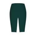 thumbnail image 4 of Jxximdong Leggings for Women Capri Leggings For Women Knee Length Capri Leggings Summer Cropped Pants Casual Solid Comfy Capris Green XL Yoga Pants, 4 of 5