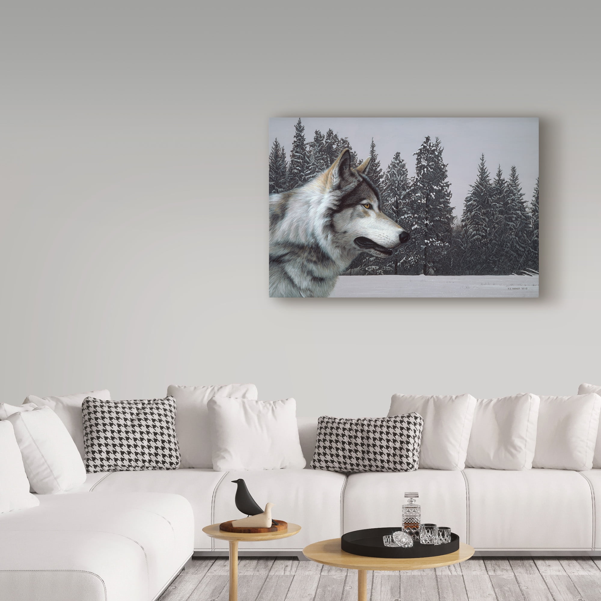 Trademark Fine Art 'Wolf Portrait' Canvas Art by Ron Parker