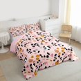 thumbnail image 3 of Castle Fairy 3-Piece Queen Size Comforter Set, Cheetah Print Black And Pink Princess Print, 3 of 8