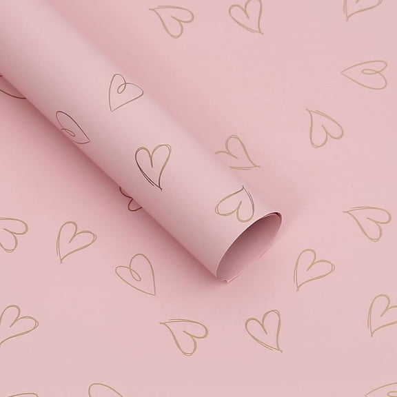 Nvzi -b Waterproof Floral Wrapping Paper Sheets Fresh Flower Bouquet Wrap Gift Packaging Florist Supplies, 20 Sheets-22.5x22.5 inch (Pink)