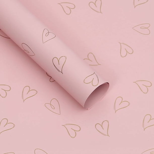 Xiao Hua Papel de regalo floral impermeable, ideal para ramos de flores frescas, embalaje de regalo, suministros de floristería, 20 hojas, 57,5 x 57,5 cm (rosa)