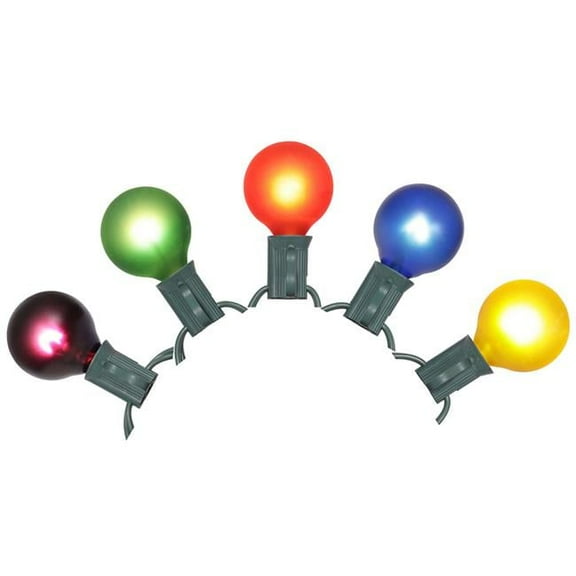 Vickerman 25 Multi-Colored G40 Twinkle Light on Green Wire, Christmas Light Strand