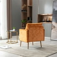 thumbnail image 4 of Velvet Accent Chair, Chaise Lounge Chair with Metal Legs, Upholstered Single Sofa Chair with Tufted Back, Comfy Reading Chair Arm Chair Sofa for Living Room Bedroom Reading Room Office, Orange, 4 of 7
