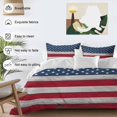 thumbnail image 3 of 3 Piece Wooden American Flag Duvet Cover Set Twin Size,Microfiber Comforter/Quilt Cover with Corner Ties and 2 Pillowcases,Independence Day Star Striped Flag All Season Bedding with Zipper Closure, 3 of 8