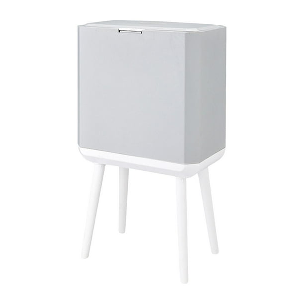 Cubo de basura estrecho de 15 l para baño, sala de estar, hogar y cocina. Gris