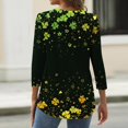 thumbnail image 4 of St Patricks Day Tops T-Shirt Blouse for Womens 3/4 Length Sleeve Round Neck Shamrock Printed Graphic Tees Trendy St Patricks Day Themed T-Shirts, 4 of 6