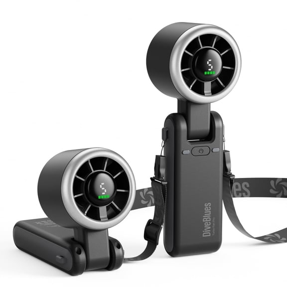 Diveblues  5-Speed LED Display Portable HandHeld Fan