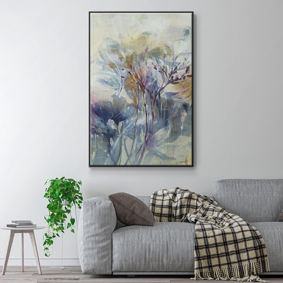 Meadow Saffron II Framed Premium Gallery Wrapped Canvas - Ready to Hang - 25 x 37 - Black Floating Frame